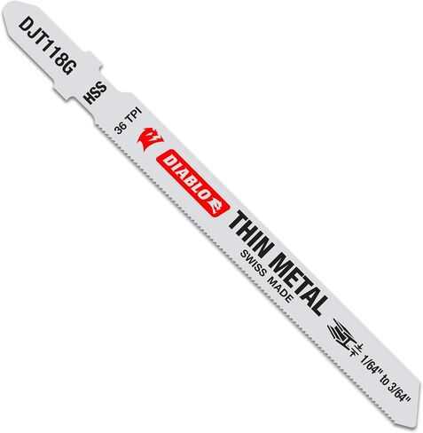 Diablo DJT118G5 3-5/8 in. 36 TPI High Speed Steel T-Shank Jig Saw Blades for Thin Metal (5-Pack) in Saudi Arabia