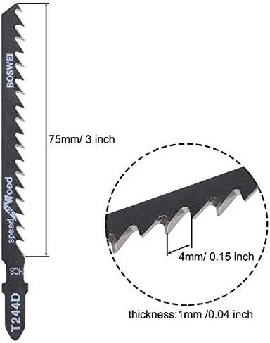 Utoolmart Jig Saw Blades Set للخشب T عرقوب 6 "طول 4 مم الملعب عالي الكربون الصلب T344D سريع القطع الخشب الرقائقي الخشب الصلب PVC 5 قطعة in Saudi Arabia