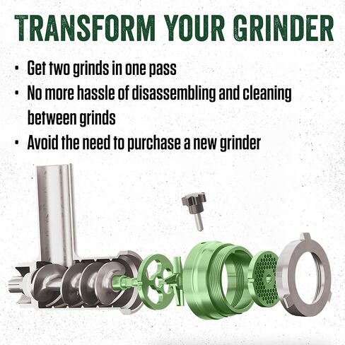 منتجات LEM رقم 22 محول DualGrind، ملحق مفرمة اللحم من الفولاذ المقاوم للصدأ، مثالي للاستخدام الثقيل in Kuwait