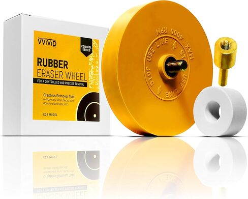 VViViD Rubber Eraser Wheel 4 Inch Diameter 7/8 Inch Thick Decal Remover Pad Including Drill Adapter (Wide Heavy Duty Series) in Saudi Arabia