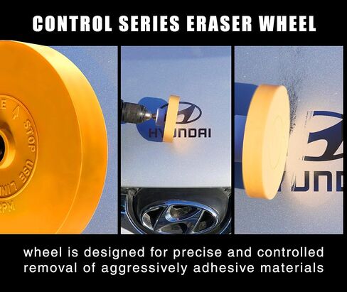 VViViD Rubber Eraser Wheel 4 Inch Diameter 7/8 Inch Thick Decal Remover Pad Including Drill Adapter (Wide Heavy Duty Series) in Saudi Arabia