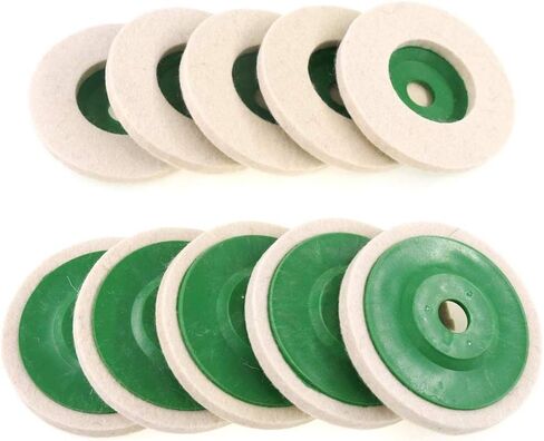 عجلة تلميع الصوف منصات تلميع مقاومة للاهتراء عجلة طاحونة زاوية قرص تلميع للزجاج السيراميك الفولاذ المقاوم للصدأ (10 قطعة) in Kuwait