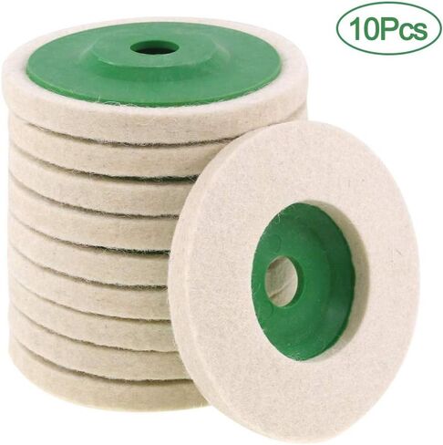 عجلة تلميع الصوف منصات تلميع مقاومة للاهتراء عجلة طاحونة زاوية قرص تلميع للزجاج السيراميك الفولاذ المقاوم للصدأ (10 قطعة) in Kuwait