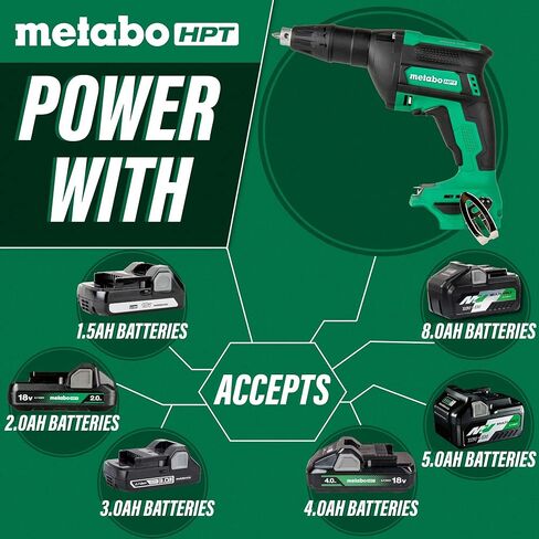 Metabo HPT Cordless 18V MultiVolt™ Drywall Screw Gun | Tool Only - No Battery | Lifetime Tool Warranty | W18DAQ4 in Saudi Arabia
