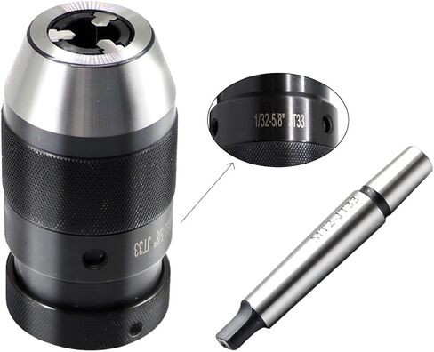 Yunnergo 1/32"- 5/8" ظرف ضغط مثقاب فائق التحمل مع MT2-JT33 مثقاب ظرف، حامل JT33 بدون مفتاح ذاتي الشد (ظرف مثقاب) in Saudi Arabia