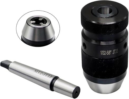 Yunnergo 1/32"- 5/8" ظرف ضغط مثقاب فائق التحمل مع MT2-JT33 مثقاب ظرف، حامل JT33 بدون مفتاح ذاتي الشد (ظرف مثقاب) in Saudi Arabia