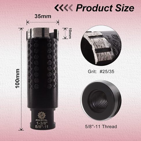 Diamond Core Drill Bit - FOCSTOL 1-3/8''(35mm) Laser Welded Hole Saw for Dry or Wet Drilling Granite Marble Concrete Quartz 5/8''-11 Thread in Saudi Arabia