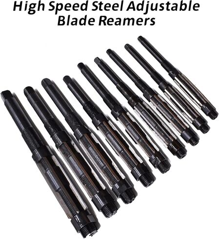 High Speed Steel Adjustable Blade Reamers, 9Pcs Adjustable Hand Reamers H4-H12, 11.75mm-29.5mm, High Speed Steel Straight Flutes Milling Cutter Tool in Saudi Arabia