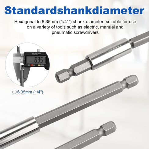 Rocaris 3 Pack 2/4/6 inch Strong Magnetic Drill Bit Extension Holder | 1/4" Hex Shank, S2 Steel Magnetic Screwdriver Extension for Impact Driver in Saudi Arabia
