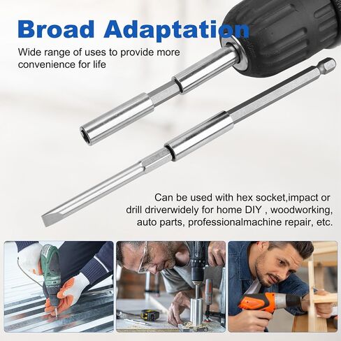 Rocaris 3 Pack 2/4/6 inch Strong Magnetic Drill Bit Extension Holder | 1/4" Hex Shank, S2 Steel Magnetic Screwdriver Extension for Impact Driver in Saudi Arabia