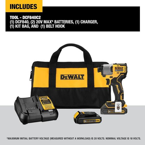 DEWALT 20V MAX* 1/4 in. Brushless Cordless Impact Driver Kit (DCF840C2) in Saudi Arabia