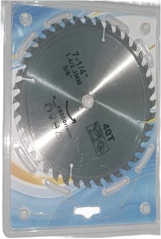 6-حزمة 7 1/4 شفرة منشار دائري 40 سن، 5/8 بوصة، شفرة منشار كربيد 7-1/4 لمناشير ميتري وشفرة منشار الطاولة، شق رفيع للخشب الرقائقي، MDF، OSB، مصفح in Kuwait