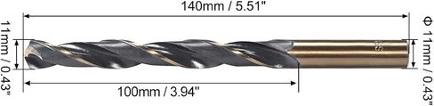 uxcell Straight Shank Twist Drill Bits 10mm Gold Titanium & Black Nitride Coated High Speed Steel (HSS) 4341 with 10mm Shank for Stainless Steel Alloy Metal Plastic Wood in Saudi Arabia