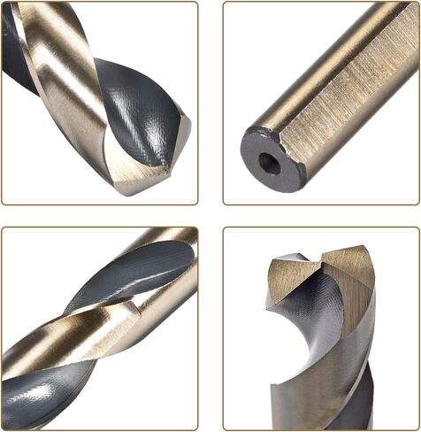 uxcell 2pcs Reduced Shank Twist Drill Bits 14mm Black Nitride & Gold Titanium Coated High Speed Steel 4341 with 10mm Shank for Stainless Steel Alloy Metal Plastic Wood in Saudi Arabia