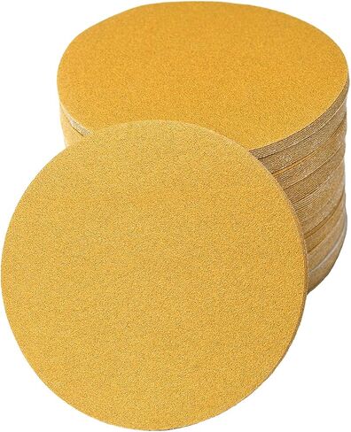 6-Inch No-Hole Hook and Loop Gold Sanding Discs 80-Grit, 100-Pack | 6" Random Orbital Sandpaper for Automotive and Woodworking in Saudi Arabia