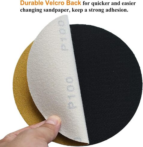6-Inch No-Hole Hook and Loop Gold Sanding Discs 80-Grit, 100-Pack | 6" Random Orbital Sandpaper for Automotive and Woodworking in Saudi Arabia