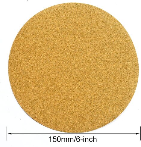 6-Inch No-Hole Hook and Loop Gold Sanding Discs 80-Grit, 100-Pack | 6" Random Orbital Sandpaper for Automotive and Woodworking in Saudi Arabia