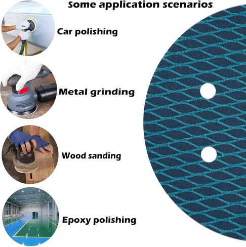 Orbital Sander Sandpaper 5 Inch 8 Hole Sanding Disc Hook and Loop Pads Sand Paper 80 Grit for Wood Metal 70 PCS Blue Aluminum Oxide Anti Blocking Rhombus Sanding Discs in Saudi Arabia