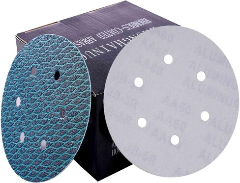 Orbital Sander Sandpaper 5 Inch 8 Hole Sanding Disc Hook and Loop Pads Sand Paper 80 Grit for Wood Metal 70 PCS Blue Aluminum Oxide Anti Blocking Rhombus Sanding Discs in Saudi Arabia
