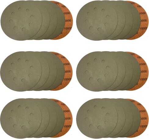 32pcs Sandpaper 8 Hole 5 inch Sanding Discs Hook and Loop 1500-10000 Grits Wet Dry Sandpaper with 2pcs Interface Pads for Random Orbital Sander Automotive Metal Polishing in Saudi Arabia