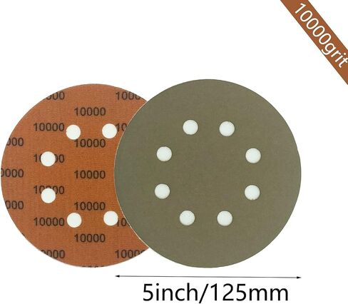 32pcs Sandpaper 8 Hole 5 inch Sanding Discs Hook and Loop 1500-10000 Grits Wet Dry Sandpaper with 2pcs Interface Pads for Random Orbital Sander Automotive Metal Polishing in Saudi Arabia