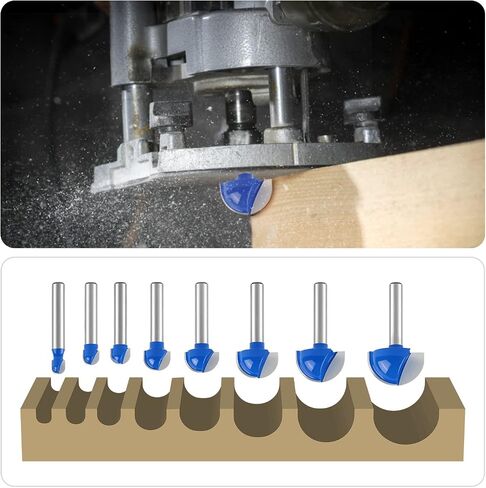 Newdeli 3Pcs Bowl and Tray Template Router Bit Set 1/4 Inch Shank Carbide Juice Groove Round Nose Router Bit with Bearing 1/2",3/4",1-1/8" Dish Carving Router Bits Wood Cutter in Saudi Arabia