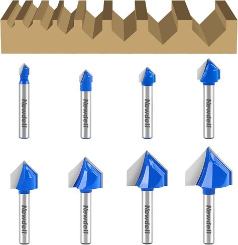 Newdeli 3Pcs Bowl and Tray Template Router Bit Set 1/4 Inch Shank Carbide Juice Groove Round Nose Router Bit with Bearing 1/2",3/4",1-1/8" Dish Carving Router Bits Wood Cutter in Saudi Arabia