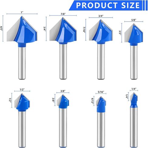 Newdeli 3Pcs Bowl and Tray Template Router Bit Set 1/4 Inch Shank Carbide Juice Groove Round Nose Router Bit with Bearing 1/2",3/4",1-1/8" Dish Carving Router Bits Wood Cutter in Saudi Arabia