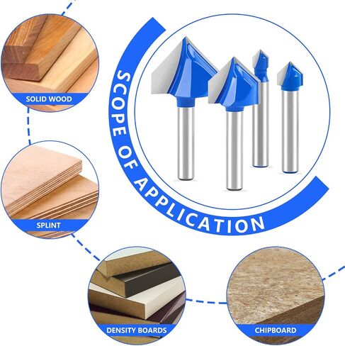Newdeli 3Pcs Bowl and Tray Template Router Bit Set 1/4 Inch Shank Carbide Juice Groove Round Nose Router Bit with Bearing 1/2",3/4",1-1/8" Dish Carving Router Bits Wood Cutter in Saudi Arabia