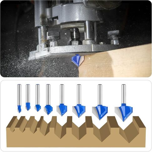 Newdeli 3Pcs Bowl and Tray Template Router Bit Set 1/4 Inch Shank Carbide Juice Groove Round Nose Router Bit with Bearing 1/2",3/4",1-1/8" Dish Carving Router Bits Wood Cutter in Saudi Arabia