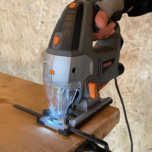 KSEIBI 714011 Jig Saw أداة آلة كهربائية سلكية 6.5A، مع ليزر وLED، 6 سرعات متغيرة، 9 شفرات خالية من الأدوات، ±45 درجة قطع مشطوف ومستقيم، 4 إعدادات مدارية، وسلك 8 أقدام - KST 110V in Kuwait