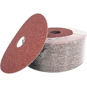 VSM 25-Pack - 7 inch 100 Grit (Fine) - Aluminum Oxide Resin Fiber Disc, Tear-Resistant Fiber Backing, Durable, Hand-Held Machine Compatible Abrasive Discs in Kuwait