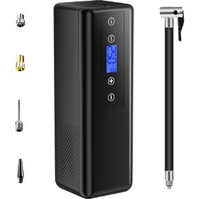 منفاخ إطارات محمول - ضاغط هواء لاسلكي بقوة 150 رطل لكل بوصة مربعة مع مقياس ضغط رقمي وإضاءة LED، ضاغط هواء محمول للسيارات وسيارات الدفع الرباعي والدراجات والدراجات النارية والكرات in Kuwait