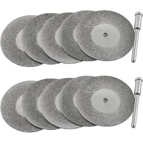 CHENJIN Diamond Cutting Wheel 10PCS 40mm/1.57 inches Diamond Cutting Off Discs Wheel Rotary Tool with 2PCS Mandrel Arbor