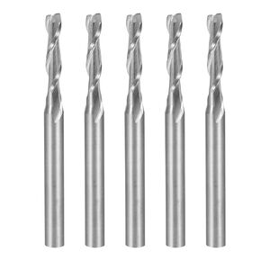 uxcell 5PCS 1/8" Shank 0.8mm x 3mm Carbide End Mill CNC Router Bits 2 Flute Milling Bit for Acrylic PVC MDF Wood