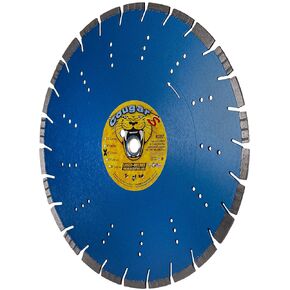 Delta Diamond Cougar S 16 Inch Premium Diamond Saw Blade, 125 X 1"-20mm Arbor, Dry or Wet Cutting Reinforced Concrete w/Rebar, Masonry, Stone, Laser-Welded Segmented (16") in Saudi Arabia