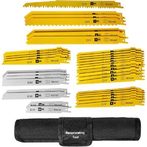 مجموعة شفرات منشار ترددية معدنية مكونة من 36 قطعة وشفرات منشار ترددية لتقليم الخشب، وشفرات منشار مع حقيبة منظمة (36) in Kuwait