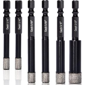 مجموعة لقم الثقب الأساسية الماسية من CENYB للجرانيت والبلاط والرخام والحجر والزجاج والبروسيلين، مجموعة مناشير ثقب سداسي الشكل بالنحاس (1/4 بوصة × 2، 5/16 بوصة × 2، 3/8 بوصة، 1/2 بوصة) in Kuwait