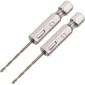uxcell 2 Pcs High Speed Steel Hex Shank Twist Drill Bit, 1.5mm Drilling Dia with 1/4 Inch Hex Shank 60mm Length