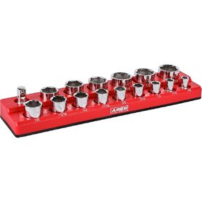 ARES 71238-12 قطعة حامل مقبس مغناطيسي ضحل متري 3/8 بوصة - يحمل 12 مقبسًا ضحلًا - مناسب لمآخذ الصدمات - حافظ على صندوق الأدوات الخاص بك منظمًا in Saudi Arabia