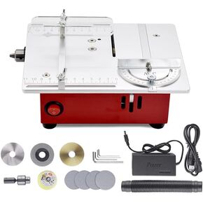 Mini Table Saw Small High Precision Table Saw Adjustable Cutting Depth with Chuck Grinding Disc 96W 7 Speed Power Supply for PCB Wood Plastics in Kuwait
