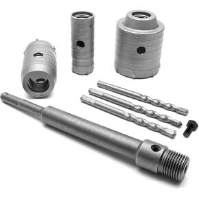 مجموعات منشار ثقب الخرسانة من Seimneire، منشار ثقب البناء 30/40/60 مم مع قضيب توصيل SDS بالإضافة إلى شانكس 200 مم و3 قطع لقم الثقب المركزي، قاطع ثقب الجدار من كربيد التنجستن للأسمنت الحجري والطوب الخرساني in Kuwait