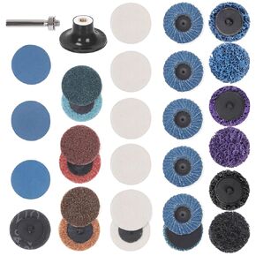 Tanstic 134Pcs Sanding Discs Set, 2 Inch Quick Change Discs with 1/4" & 1/8" Shank Backer Plate, Sanding Pads 60-3000 Grit, Die Grinder Surface Prep Strip Grind Polish Burr Finish Rust Paint Removal