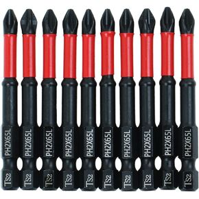 10 Pack PH2 Magnetic Anti-Slip Screwdriver Bits, 3.5 Inch | PH2 Long Phillips Bits with Anti-Slip Tip, Strong Magnetic Holding Impact-rated Durability Phillips #2 Bits for Impact Driver in Saudi Arabia