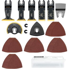 35 قطعة من شفرات المنشار المتأرجحة من BOVONO مجموعة شفرات منشار من التيتانيوم متعددة الأدوات المتأرجحة لقطع الخشب والمعادن ومسامير الأظافر والبلاستيك شفرات أدوات متأرجحة سريعة التحرير تناسب نماذج متعددة in Kuwait