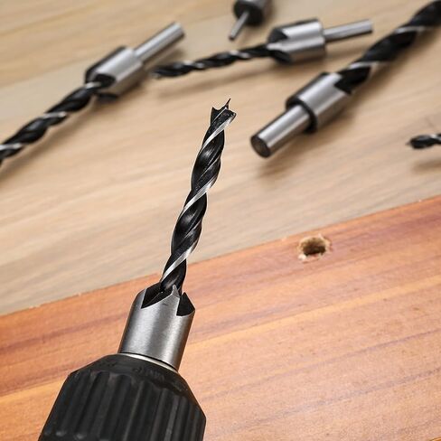 JuWangYing 7 قطع مجموعة لقم الثقب الغاطسة، لقم حوض مضادة، لقم حوض عداد من الفولاذ عالي الكربون لأعمال النجارة ومخرطة الثقب، مع 1 × مفتاح ربط سداسي in Kuwait