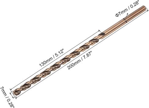 مثقاب فلوت مكافئ من الفولاذ عالي السرعة من uxcell M35، قطر حفر 8 مم، طول 165 مم، ساق مستديرة من فولاذ الكوبالت من أكسيد الذهب in Saudi Arabia
