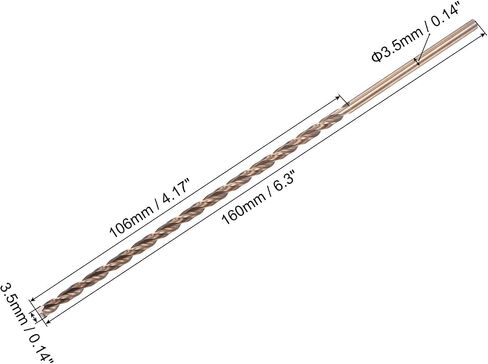 مثقاب فلوت مكافئ من الفولاذ عالي السرعة من uxcell M35، قطر حفر 2.5 مم، طول 95 مم، ساق مستديرة من فولاذ الكوبالت من أكسيد الذهب in Saudi Arabia