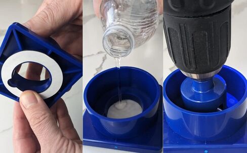 1-3/8 inch Diamond Hole Saw with Water Delivery System Guide for Quartz, Granite, Marble, Porcelain, Ceramic, Glass Tiles Includes Water Holding Guide 12 Pcs Double Sided Adhesive Pads for Locating in Saudi Arabia