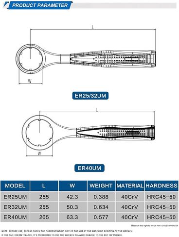 ER25UM Nut Wrench ER-25 Spanner for Collet Chuck Lathe Clamping Nut CNC ER 25 in Kuwait